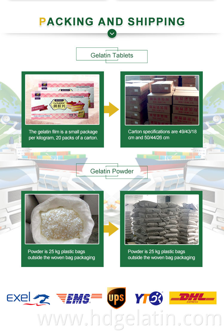Factory wholesale halal food grade agar gelatin leaf supply
